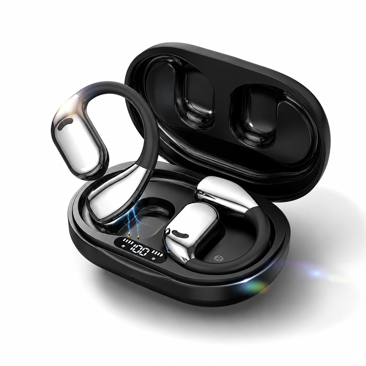 Wireless Earbuds for Samsung 24H Long Playtime Bluetooth 6.0 Earbuds with Earhooks, Deep Bass Stereo Sport Wireless Headphones, ENC Noise Cancelling
