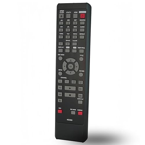 Replacement Remote Control NC003UD NC003 for Magnavox HDD DVD Recorder MDR535H/F7 MDR557H MDR515H MDR515H/F7 MDR557H/F7 MDR533H MDR537H/F7 MDR533H/F7