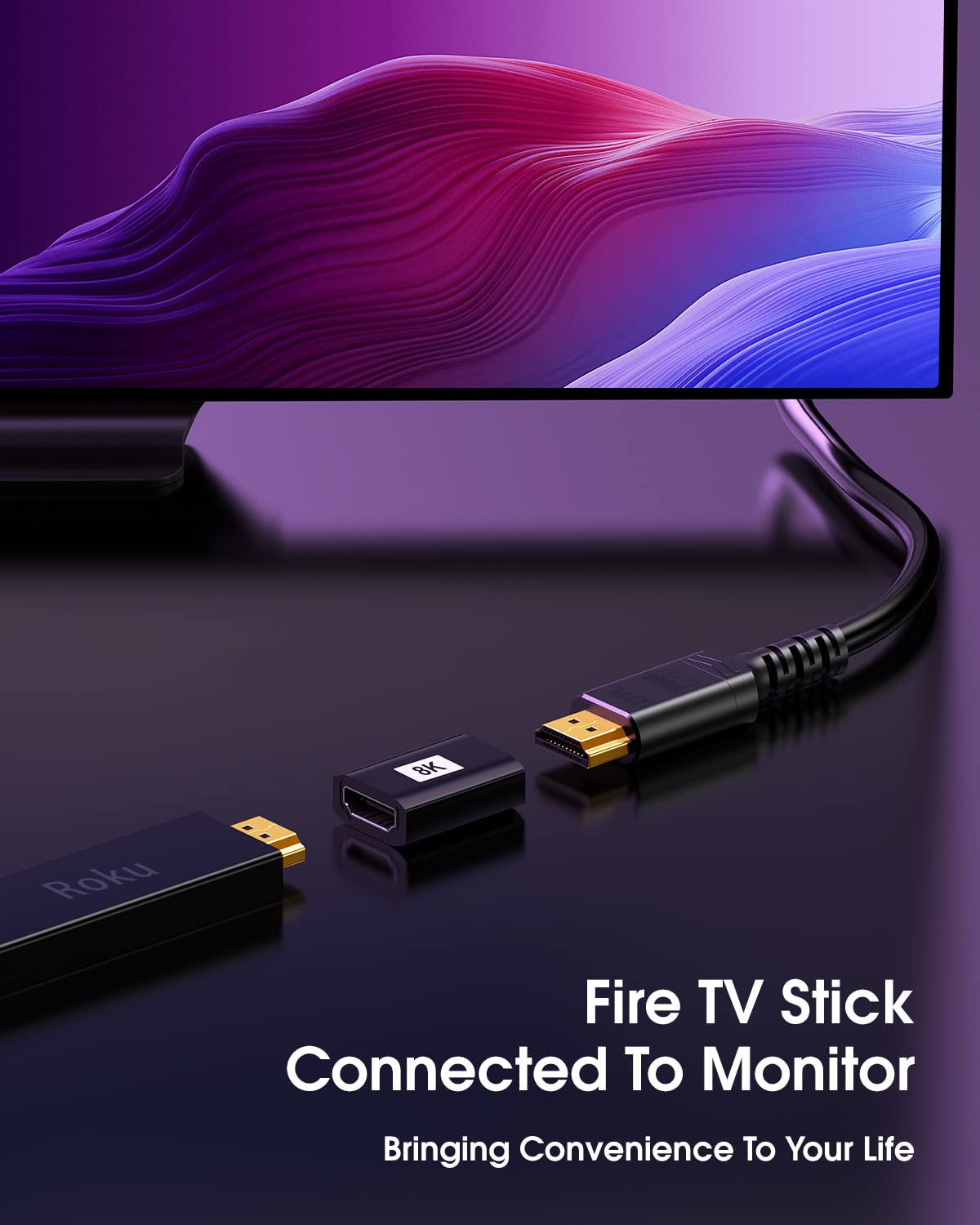 ANDTOBO HDMI Coupler 2 Pack,8K@60Hz HDMI 2.1 Female to Female Connector,HDMI Extension Adapter 3D 4K@240Hz Extender Compatible with Roku Stick, HDTV