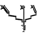 UPGRAVITY Triple Monitor Desk Mount for Three Flat/Curved Computer Screens up to 27 inch, Fully Adjustable Gas Spring Triple Monitor Arms Hold up