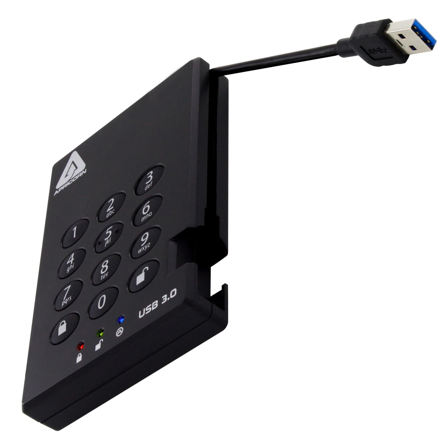 Apricorn Aegis Padlock 3.0 1TB USB 3.0 External Hard Drive, Black