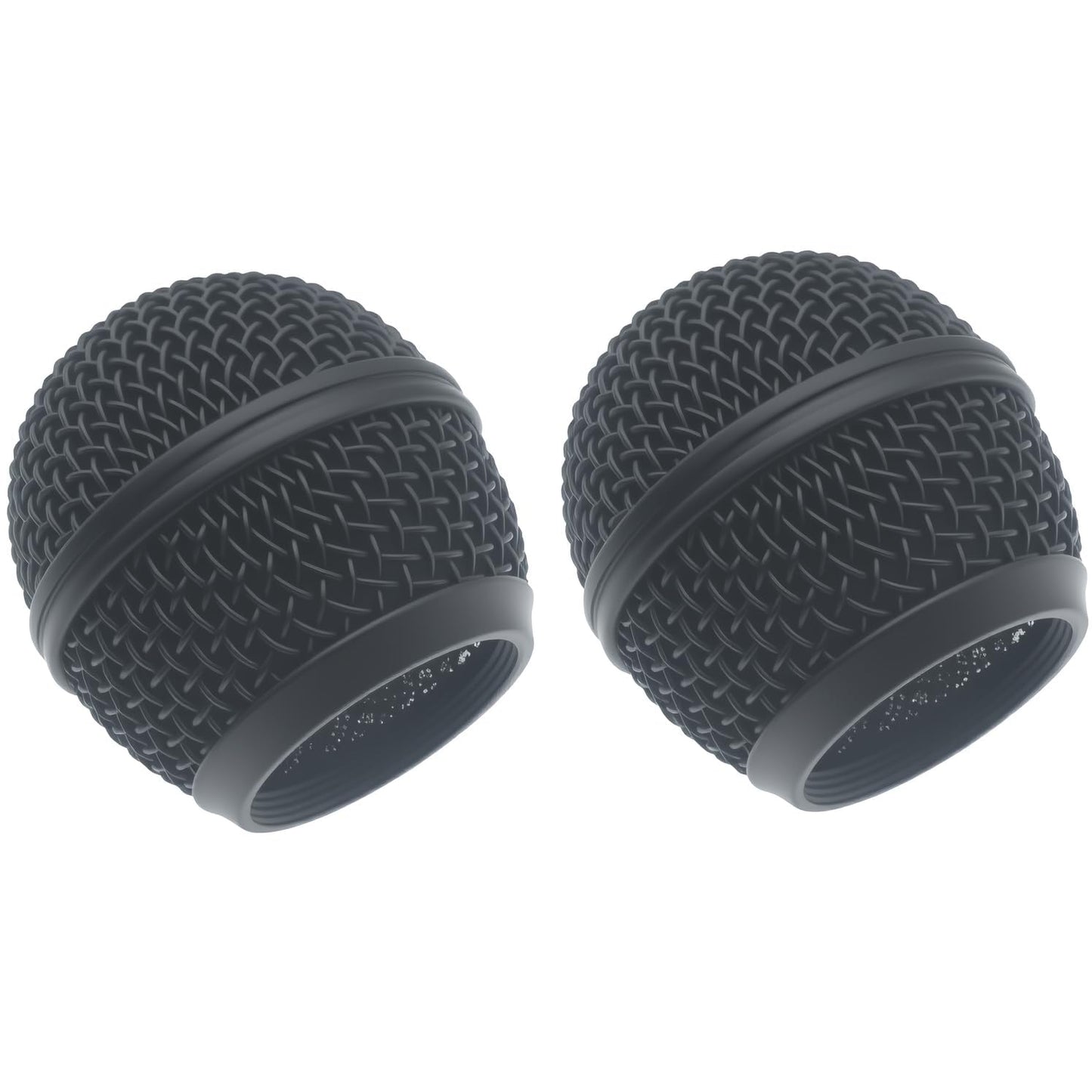 SYCZIOHU 2-Pack Steel Mesh Microphone Grille Heads with Inner Foam Compatible with SM58 SM58S BETA58A SA-M30 SV100 Black Replacement Mic Caps