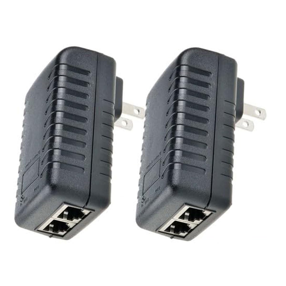 2PCS 24V1A POE Injector with Built-in Wall Plug - Ethernet Data + Power Adapter for IP Phones, CCTV Cameras, Gateways, and 24V Network Terminals