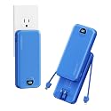 10000mAh Ultra-Portable-Charger-Power-Bank with Built in Cables&AC Wall Plug, PD20W USB-C Fast Charging Cell Phone Charger Battery Pack,LED Display