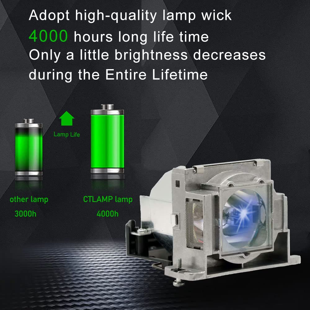 CTLAMP Original VLT-HC910LP/ VLT-EX100LP Projector Lamp Bulb with Housing Compatible with Mitsubishi HC1100 HC1100U HC1500 HC1500U HC1600 HC1600U