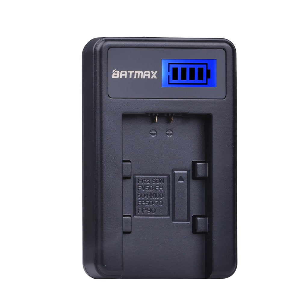 Batmax 2 Packs Battery + LCD Charger for Sony NP-FV30,NP-FV40,NP-FV50 Batteries;Sony FDR-AX53 HDR-CX230 HDR-CX220 CX330 CX380 CX455 CX900 CX430V TD30V