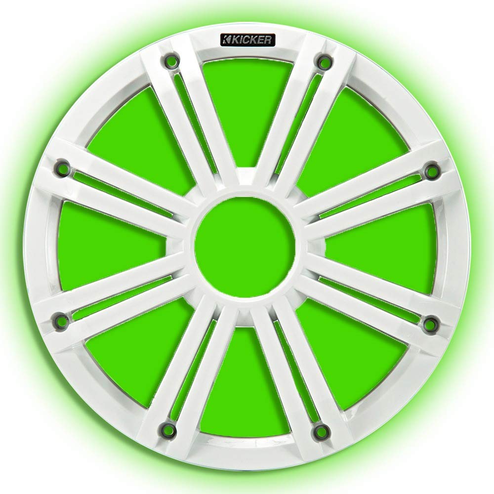 KICKER KMG12 12-Inch (30cm) Grille for KM12 and KMF12 Subwoofer, LED, White
