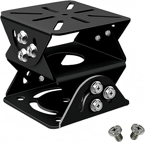FINXRoll CCTV Security Camera Universal Pole Mounting Mount Bracket Adapter for PTZ Dome Surveillance Camera (3-Axis Black Bracket)