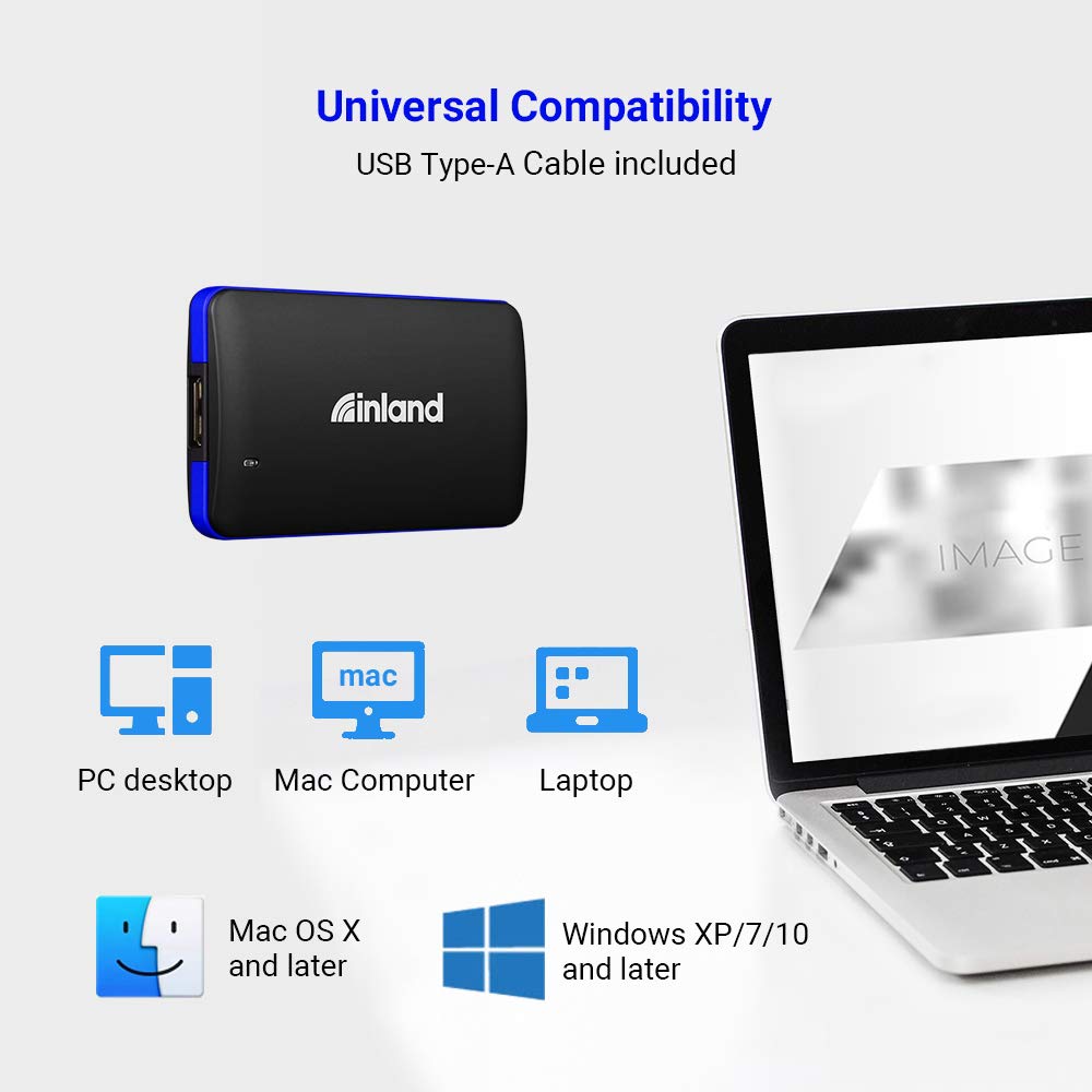 INLAND Professional External SSD 960GB Portable Solid State Drive 3D NAND USB 3.1 Mobile SSD Portable External Storage for PC Laptop Mac(960GB)