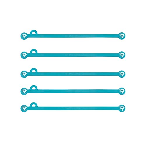 Wooden Camera Cine Magnetic Silicone Cable Ties, Cord Organizer, Set of 5 (Teal, 175mm)