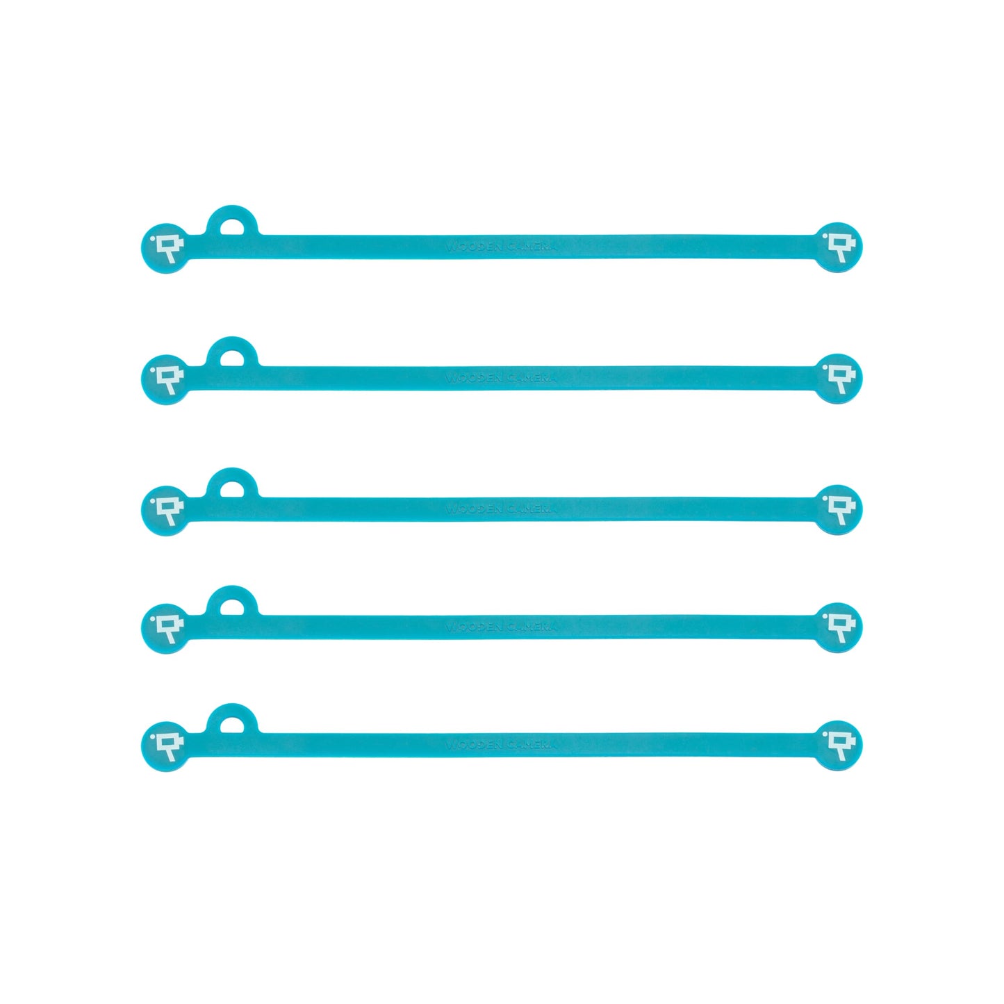 Wooden Camera Cine Magnetic Silicone Cable Ties, Cord Organizer, Set of 5 (Teal, 175mm)
