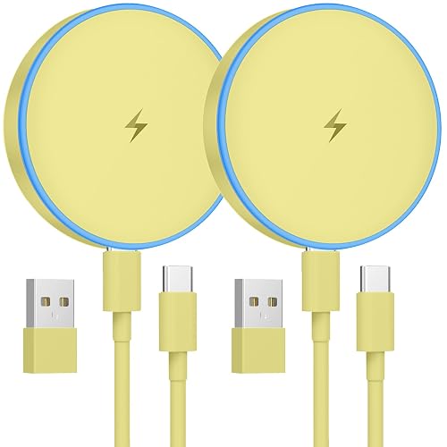 MagSafe Charger 2 Pack 15W Magnetic Wireless Charger Fast Charging Pad Compatible with iPhone 17/16/15/14/13/12 Series & AirPods 3/2/Pro Magnetic