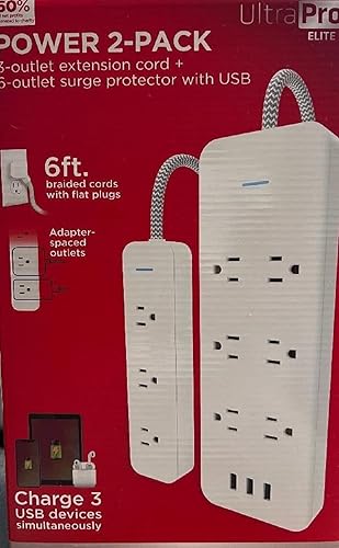 UltraPro Elite Surge Protector 2-Pack with 3 USB Charge