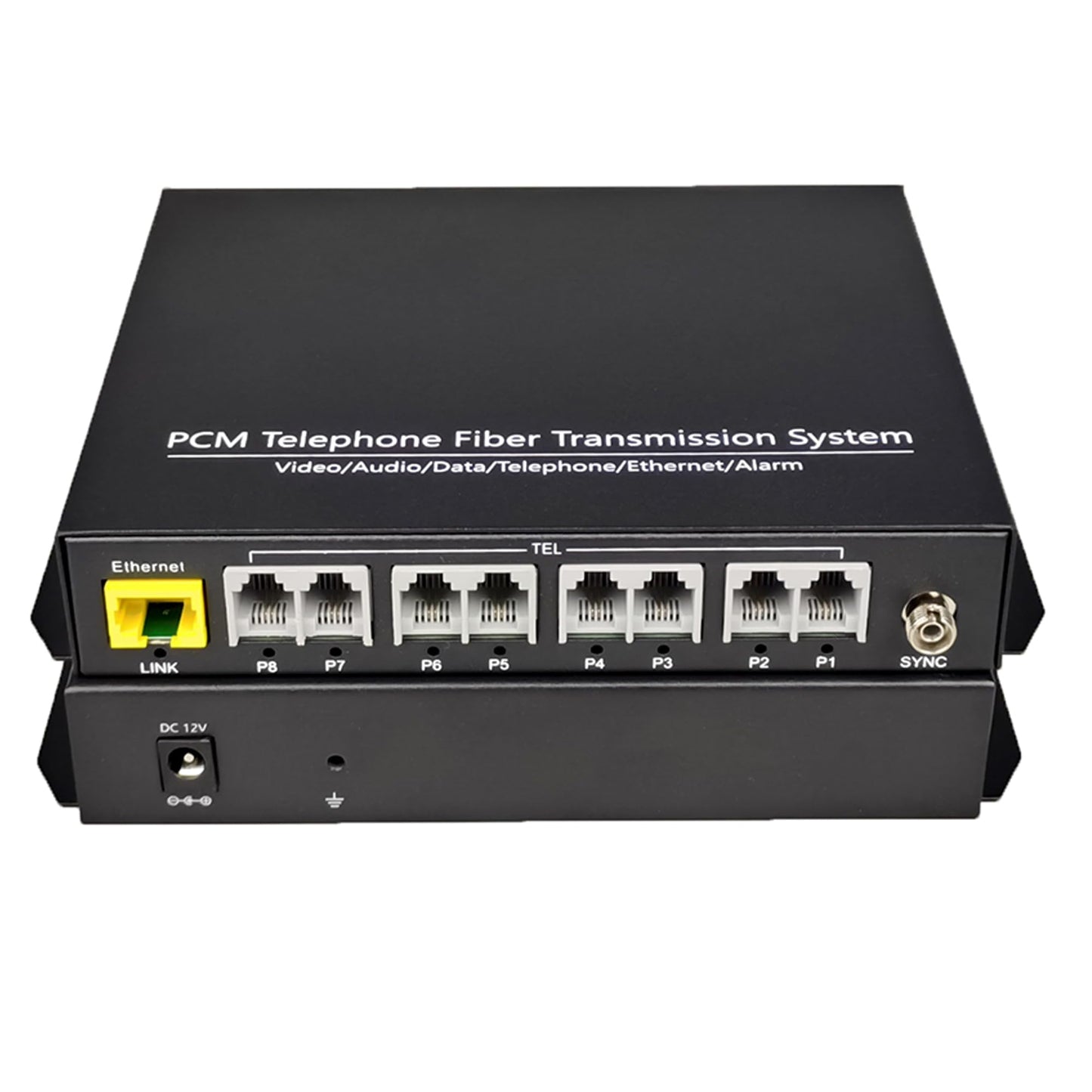Hebbeko 8 Channels POTS Telephones and 10/100Mbps Ethernet Over Fiber Optic Media Converter Extender FC-FC Singlemode up 20Km Support Called id Ring