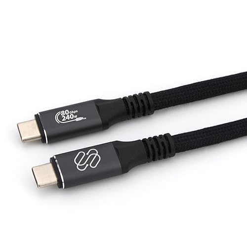Sewell USB4 80Gbps Cable, USB-IF Certified, 4.9 ft (1.5m), 240W PD, Thunderbolt 3/4 Compatible USB-C with 8K Video Support, Flexible Braided