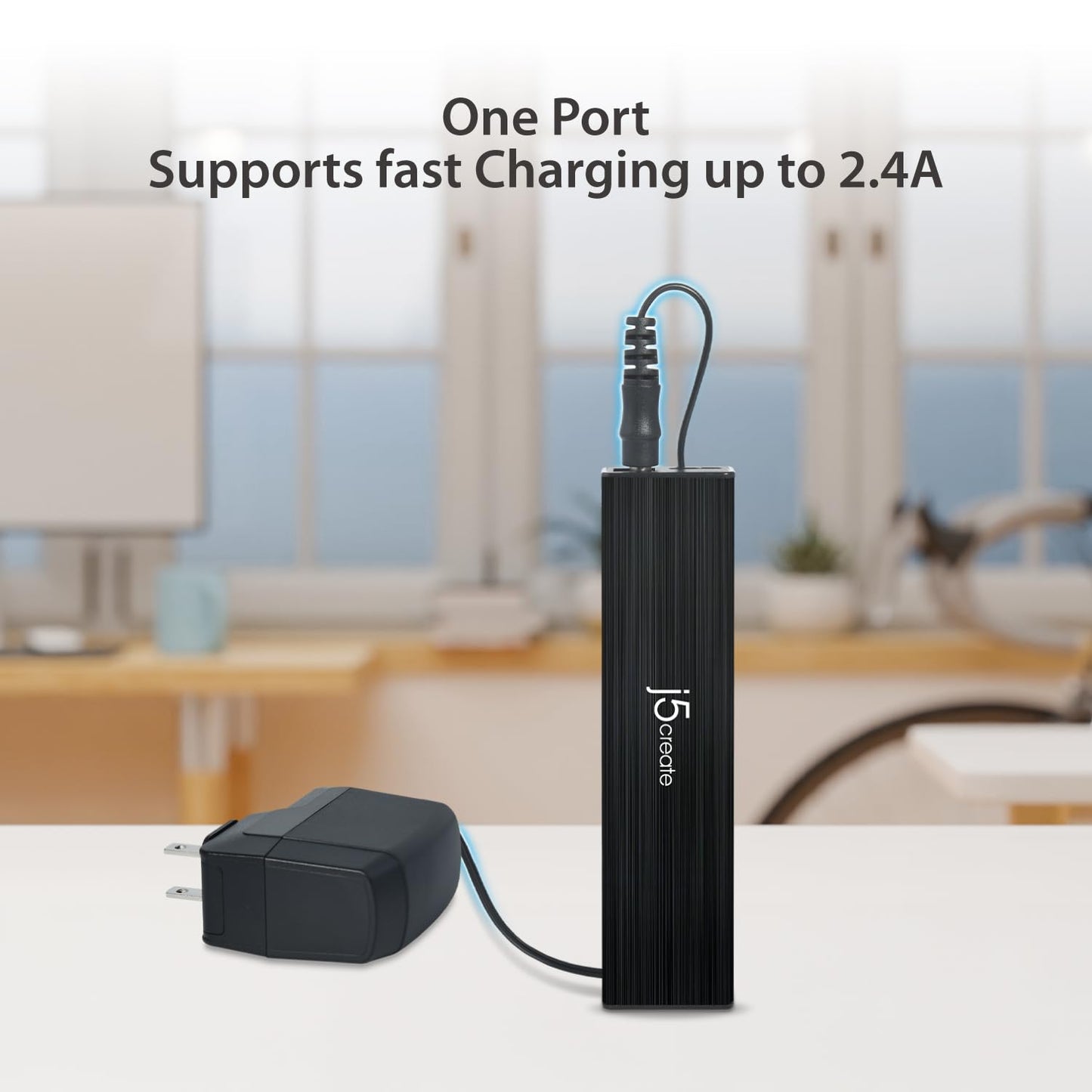 j5create 7-Port Powered USB 3.0 20W Data Hub with 3.3 ft Extended Cable