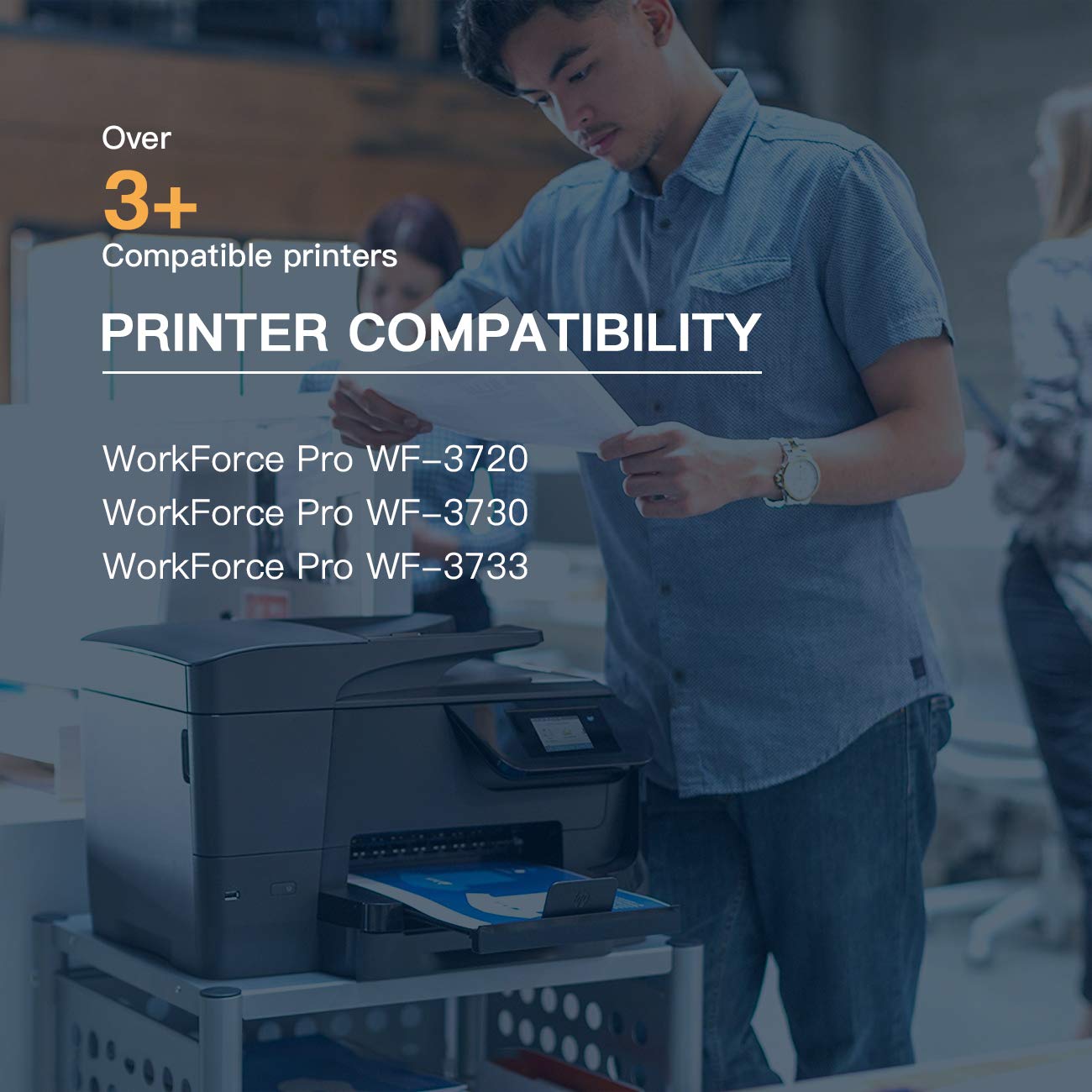 E-Z Ink (TM) Remanufactured Ink Cartridge Replacement for Epson 702XL 702 T702XL T702 to use with Workforce Pro WF-3720 WF-3733 WF-3730 Printer (4
