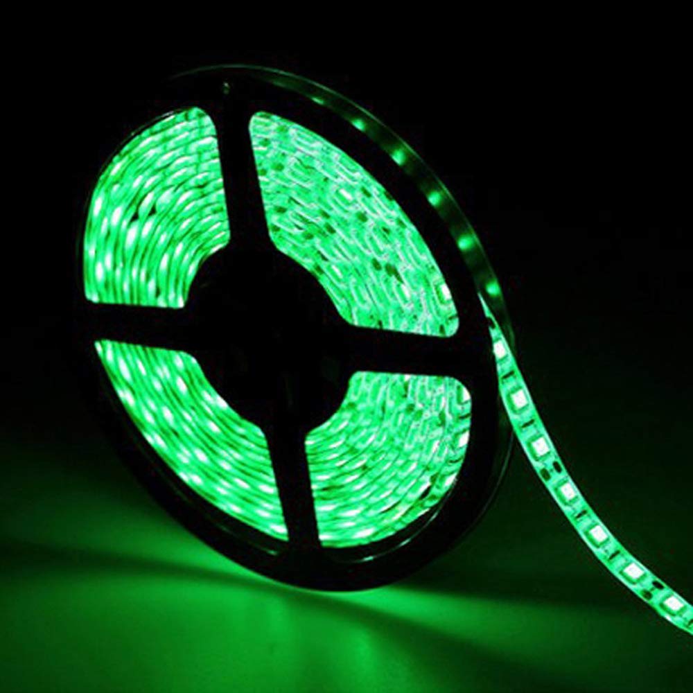 Velain 12V LED Strip Light Green,16.4ft Waterproof Flexible Rope Light, 300LEDs SMD5050 Tape Ribbon Light for Home,Party,Bedroom,12V Power Supply Not