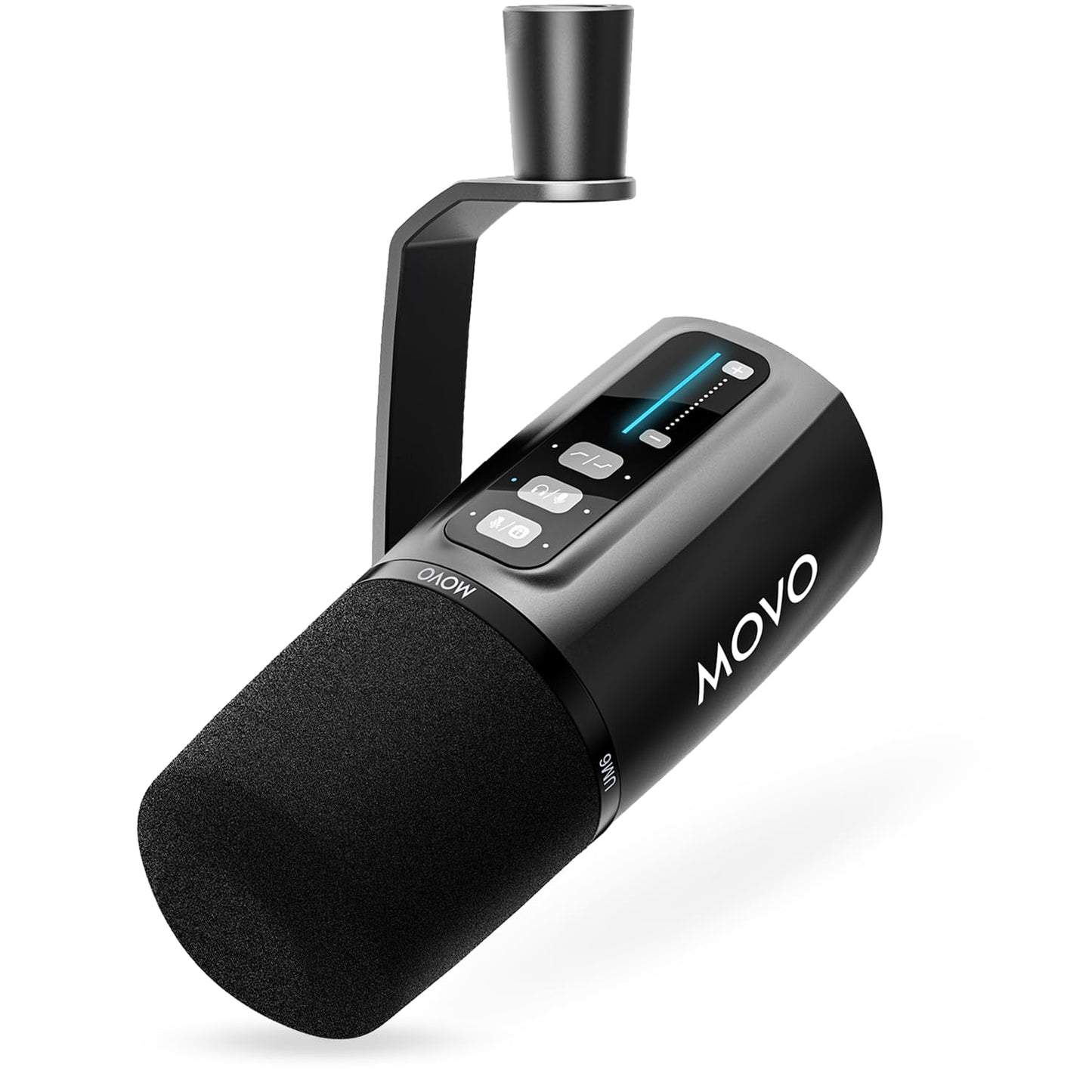 Movo UM6 Dynamic Podcast Microphone with Built-in GainCast Preamp - XLR and USB C Outputs - Studio Mic for Gaming, Podcasting, Streaming, Vocals