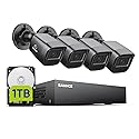 SANNCE 8CH 1080P Security Camera System DVR and 4x2.0MP Indoor Outdoor IP66 Weatherproof Bullet CCTV Cameras with IR 100ft Night Vision LEDs, Easy