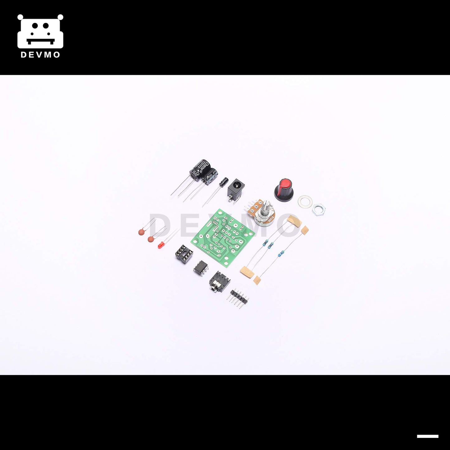 DEVMO LM386 Super Mini Audio Amplifier DIY Kit Board 35x37mm 3-12V - Unsoldered