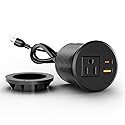 ZHANGONG Desk Power Grommet Outlet, Recessed Power Outlet with 20W USB-C Fast Charging, 2.76 inch for Conference Rooms, Office Tables, Furniture