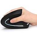 Ergonomic Mouse, LEKVEY Vertical Wireless Mouse - Rechargeable 2.4G Optical Vertical Mice : 3 Adjustable DPI 800/1200/1600 Levels 6 Buttons