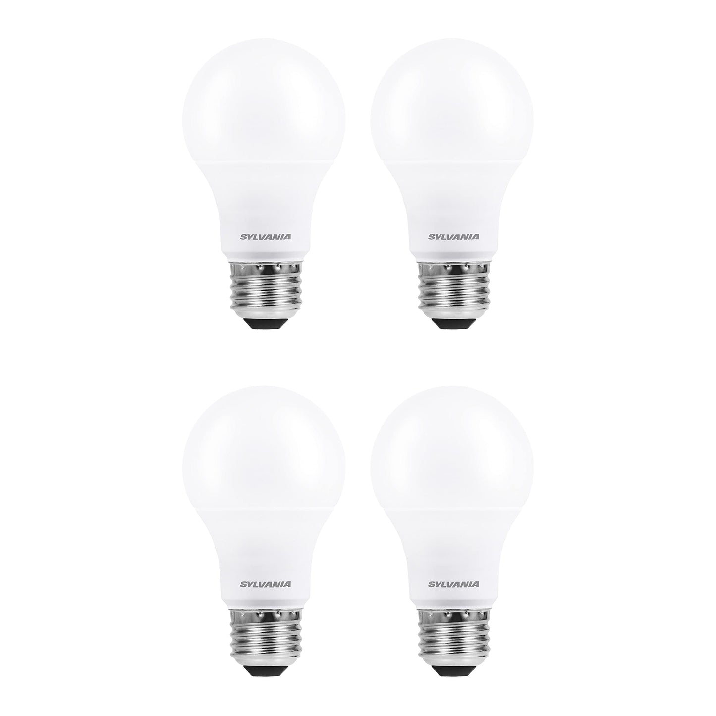 Sylvania LED A19 Light Bulb, 100W Equivalent, Efficient 16W, Dimmable, 1600 Lumens, Frosted, 5000K, Daylight - 4 Pack (40739)