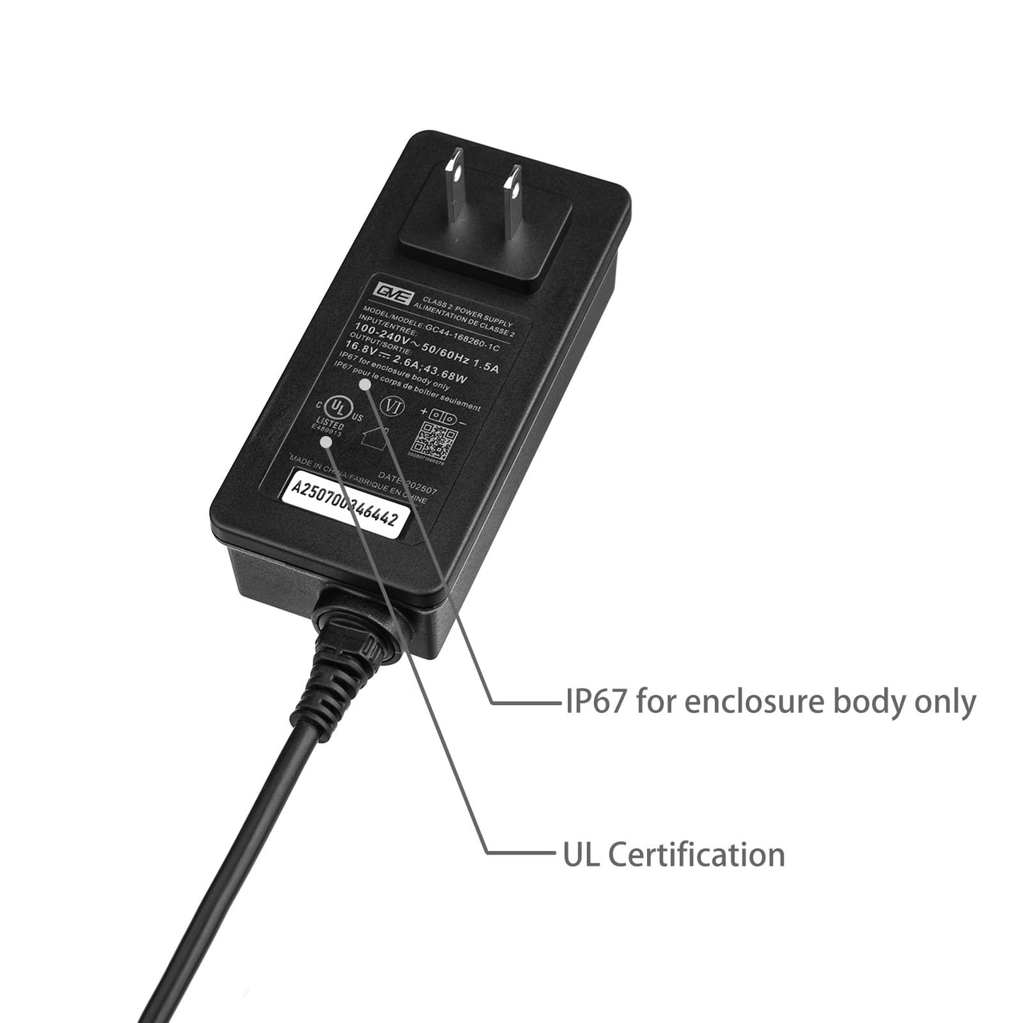 16.8V 2.6A Charger GC44-168260-1C AC Adapter for Aiper Scuba S1 Scuba N1 Robotic Pool Cleaner