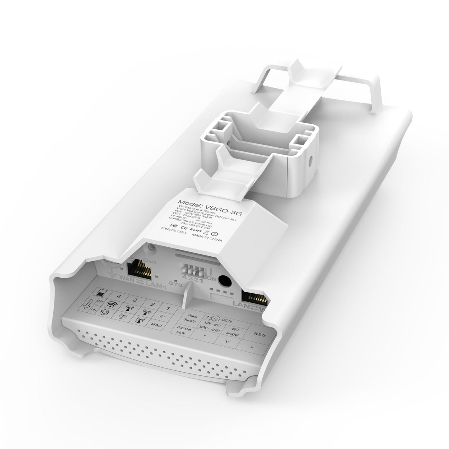VBGO 5G WiFi Bridge Pair 5.8GHz Band Support Wireless Kit High Speed 1800Mbps Outdoor Connectivity Device High Bandwidth Applications Robust