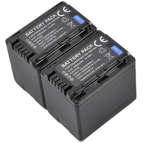 BTBAI 2x Camcorder Battery+Charger USB Dual for vw-vbt190 hc-v770 vbt380 v380 wx970 v180 sdr-t70 v160 v110 v750 vx870 w570 v270 v250 hcv180 v110p v800