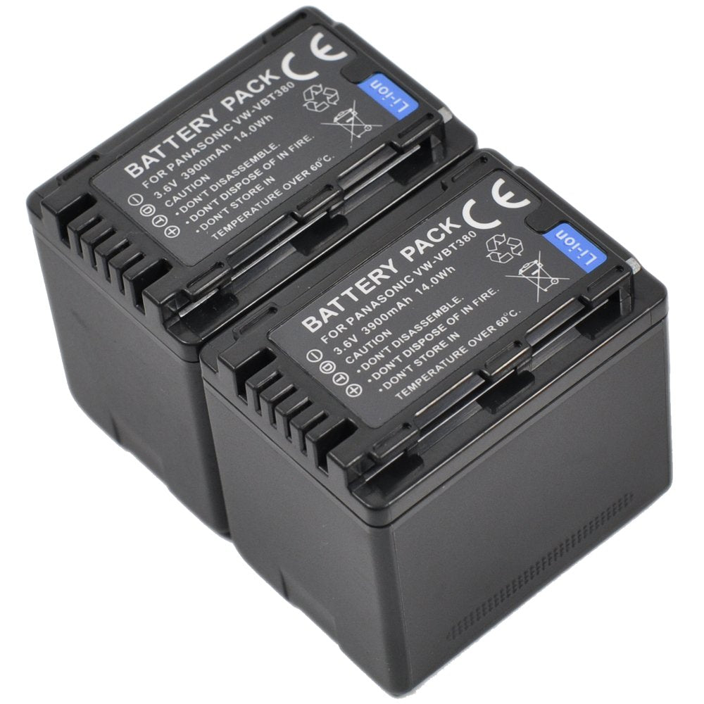 BTBAI 2x Camcorder Battery+Charger USB Dual for vw-vbt190 hc-v770 vbt380 v380 wx970 v180 sdr-t70 v160 v110 v750 vx870 w570 v270 v250 hcv180 v110p v800