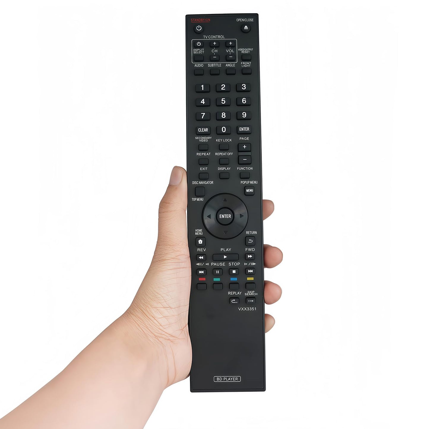 Replacement Remote Control VXX3351 Compatible for Pioneer Blu-Ray DVD Disc Player BDP-120 BDP-121 BDP-31FD BDP-330 sub VXX337 BDP-33FD