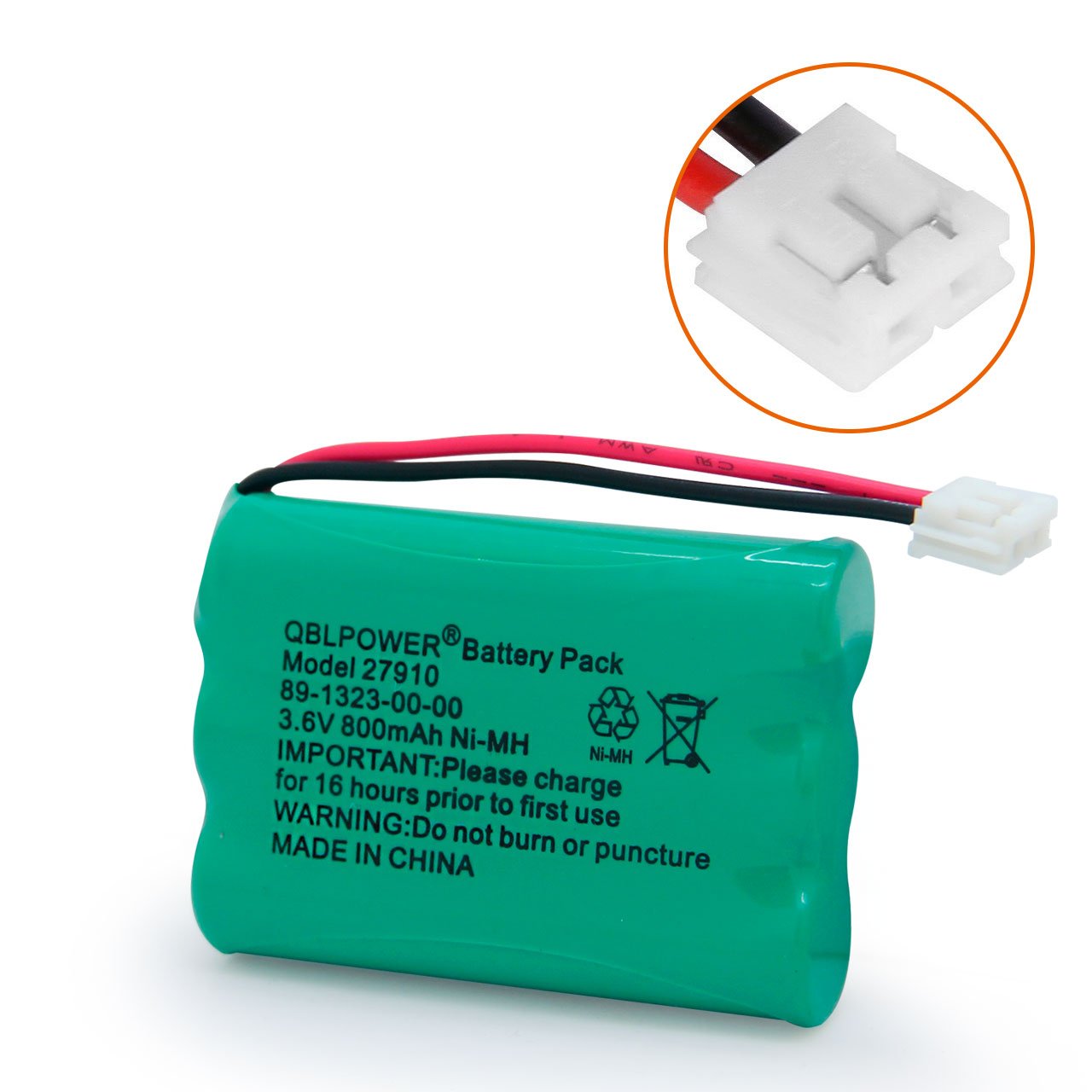 QBLPOWER 3.6V 800mAh 27910 Cordless Phone Battery Rechargeable 89-1323-00-00 E1112 E2801 TL72108 SD-7501 23-959 Cordless Handsets (Pack of 3)