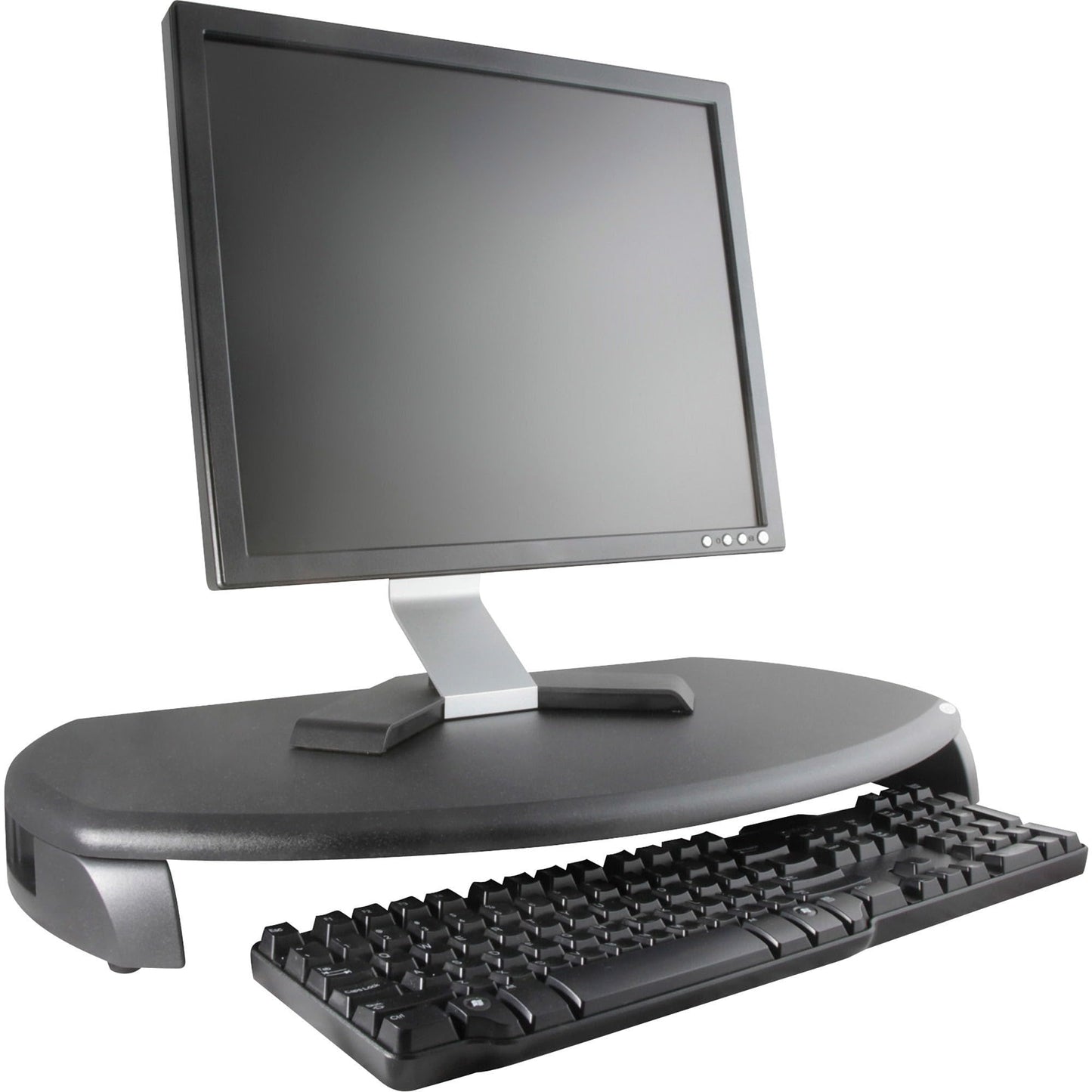 Kantek Crt/LCD Stand with Keyboard Storage, 23" X 13.25" X 3", Black, Supports 80 Lbs