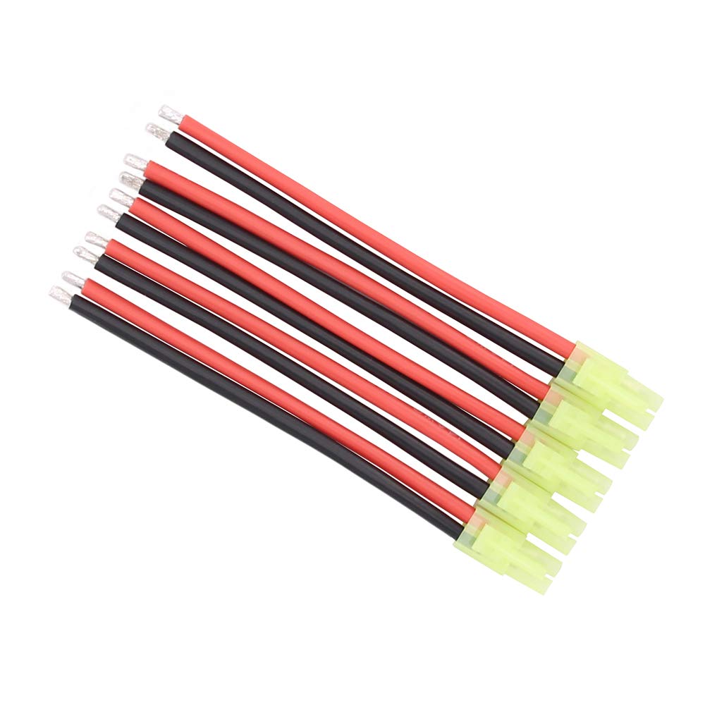 5pcs Compatible with Micro Mini-Tamiya Male Connector Adapters Wire with 10cm 14awg Silica Gel Cable(BDHI-48)