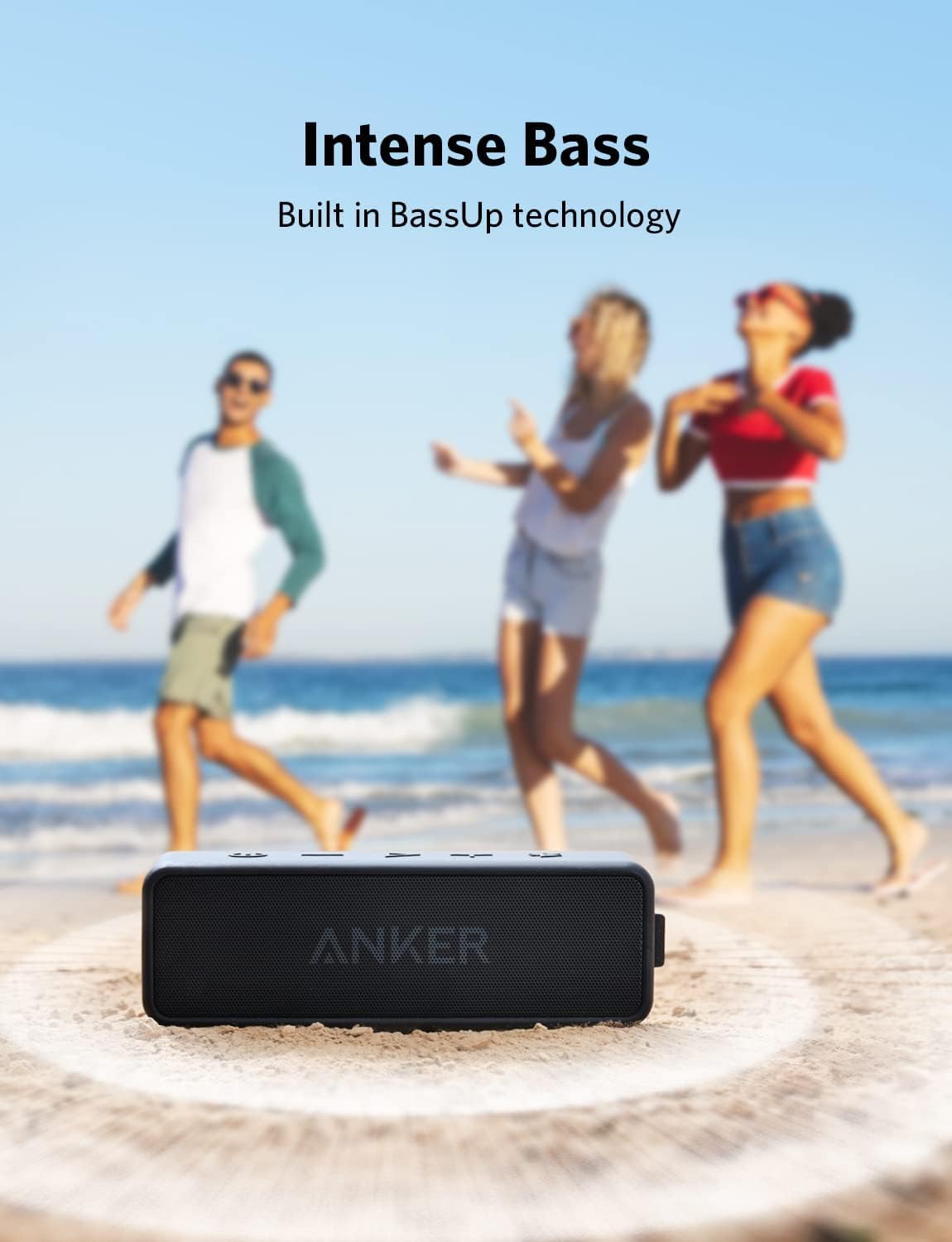 Anker Soundcore 2 Portable Bluetooth Speaker with Stereo Sound, Bluetooth 5, Bassup, IPX7 Waterproof, 24-Hour Playtime, Wireless, Speaker for Home