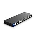 Linksys LGS116P 16 Port Gigabit Unmanaged Network PoE Switch with 8 PoE+ Ports @ 80W - Ideal for Business, Home, Office, IP Surveillance - Ethernet
