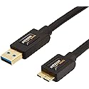 Amazon Basics USB 3.0 Cable, Type USB-A Male to Micro USB, 6 feet (1.8 Meters), Black