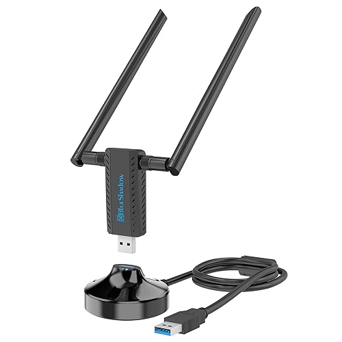 Blueshadow AC1900 USB WiFi Adapter for Gaming - 2.4G/5G Dual Band Wireless Network Adapter for PC Desktop, MU-MIMO WiFi Dongle, USB 3.0, Supports