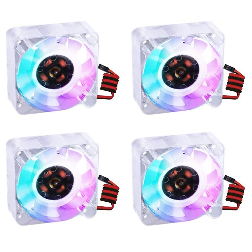 GeeekPi 4pcs 40x40x10mm 4010 DC 5V Brushless CPU Cooling Fan for Raspberry Pi 4B/3B+/3B/2B (Multi-Colored)
