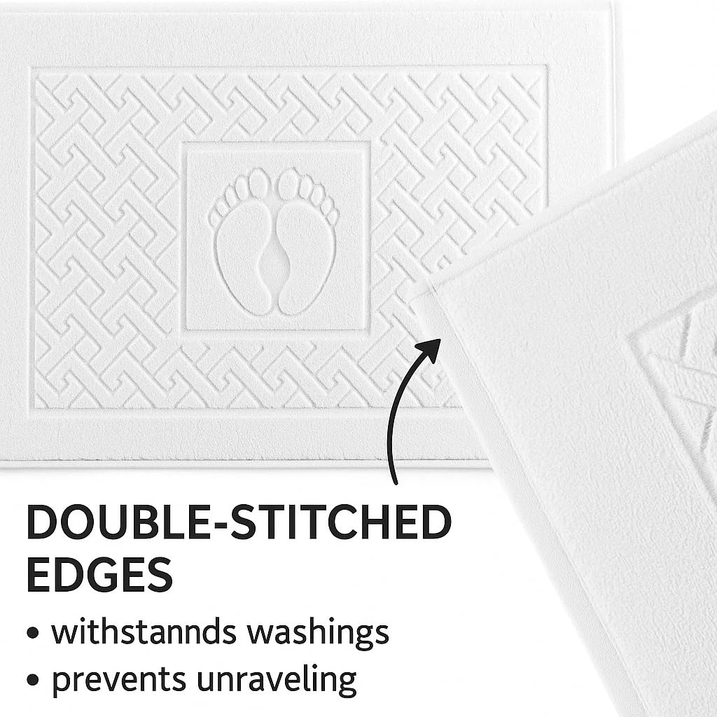 ASTREA TEXTILES Bath Rug Bathroom Floor Mats - Washable Bathtub Shower Sink Floor Towels - 100% Turkish Cotton Bath Mat Towels (6)