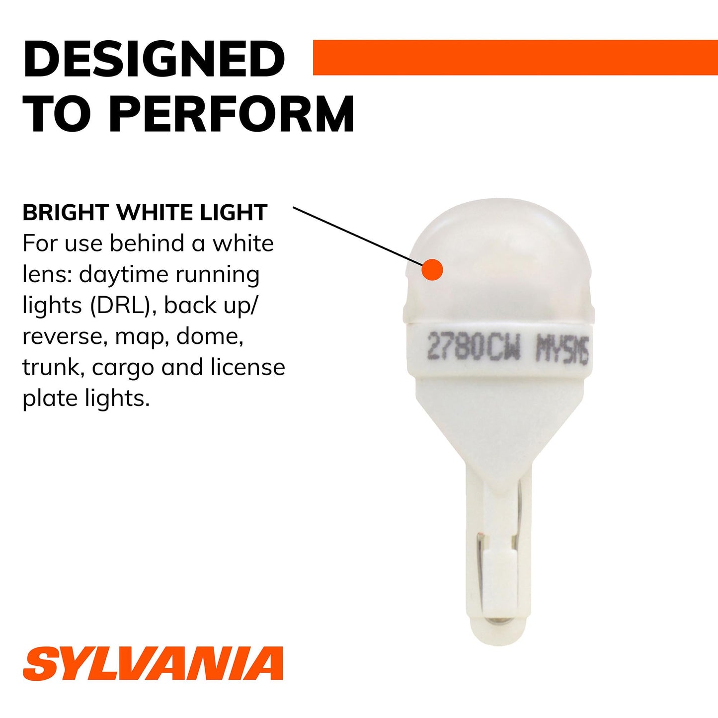 SYLVANIA 158 T10 W5W LED White Mini Bulb, Interior Lighting, 1 Bulb
