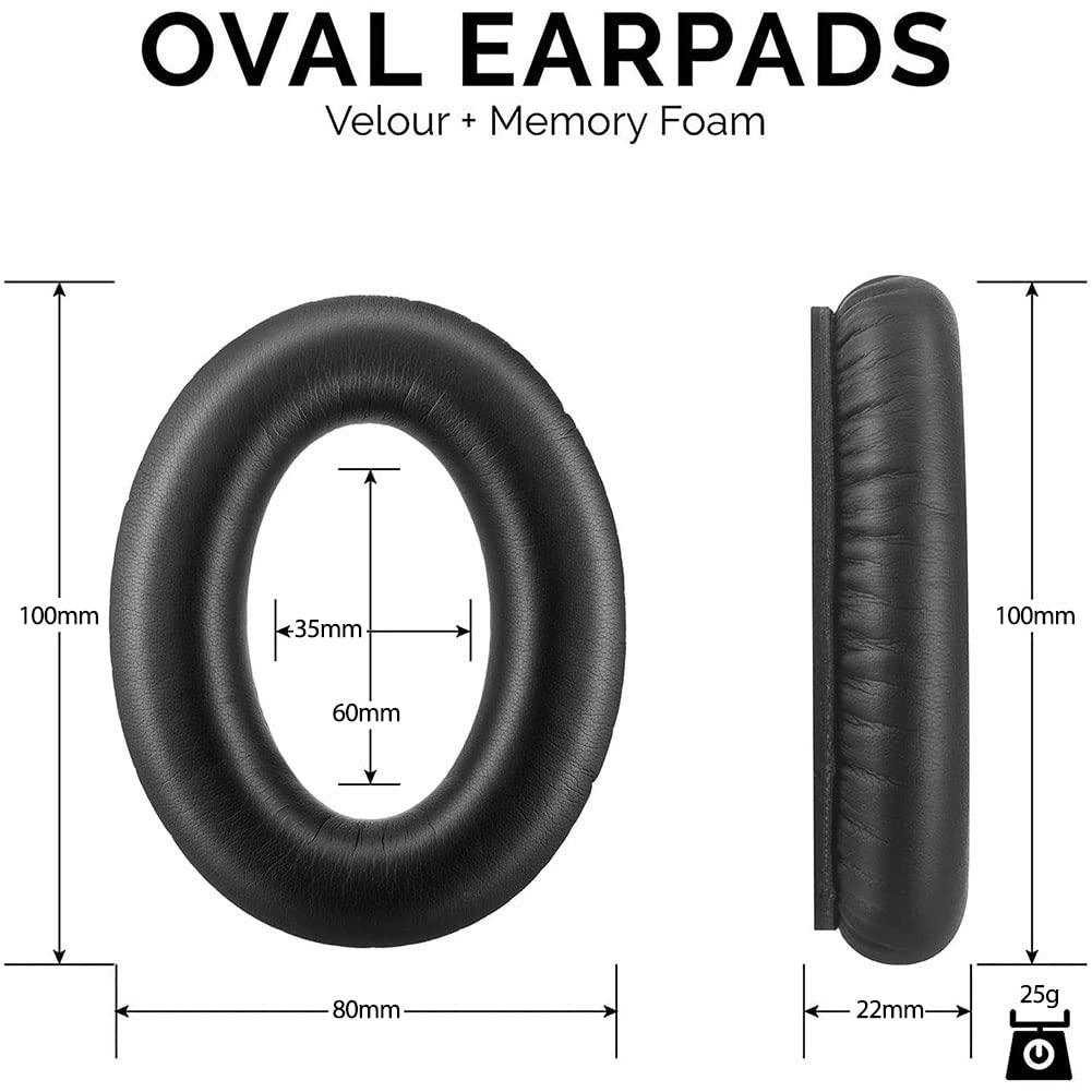 Headphones Replacement Ear Pads for Bose QuietComfort 35 QC35 & QC35 II - Premium Memory Foam, Soft Protein Leather, Enhanced Noise Isolation, Easy