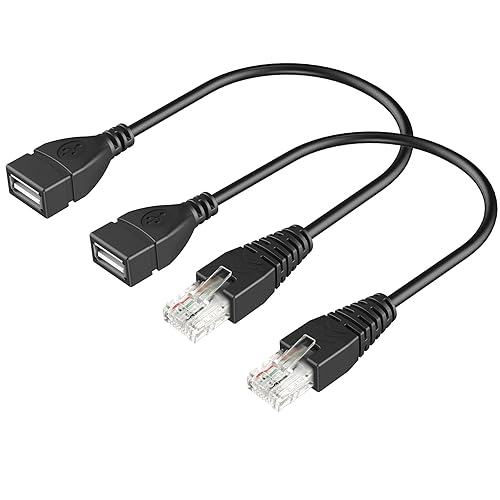 SYGGDERS 2 Pcs USB to RJ45 8p4c Ethernet Converter, Gigabit Ethernet Extension Cable (11.81 Inches) Suitable for Routers/Modems/Cameras/Set-Top