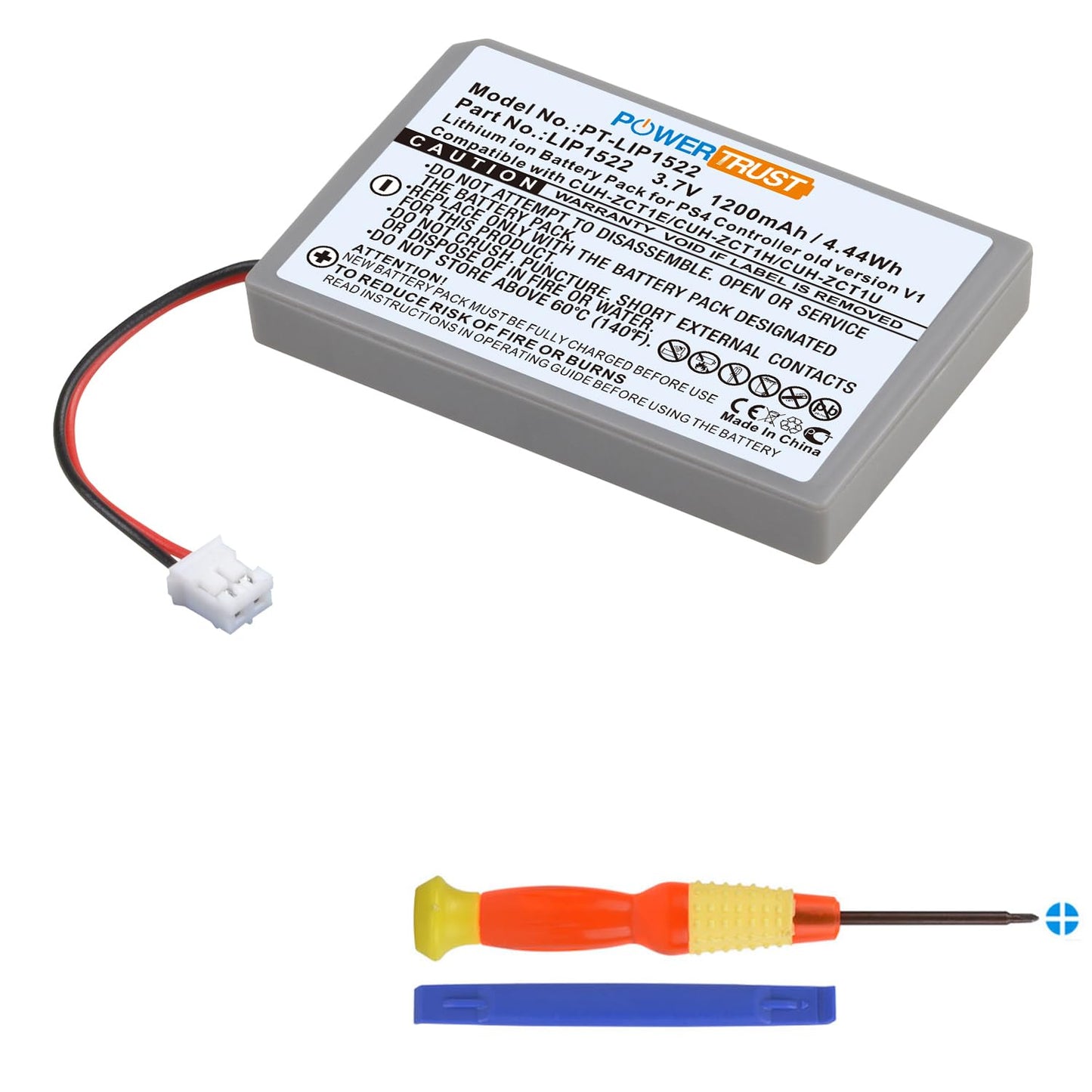 PowerTrust 1200mAh LIP1522 Replacement Battery for Sony PlayStation 4 PS4 Dualshock 4 Wireless Controller CUH-ZCT1E CUH-ZCT1U-2015 Older Version