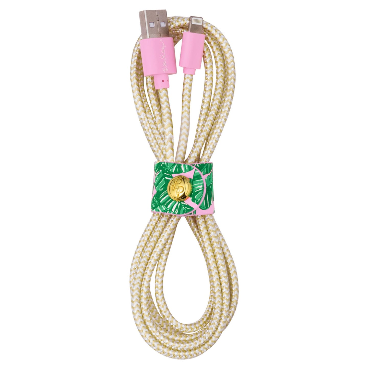 Lilly Pulitzer Cute Charging Cord, Extra Long Phone Cable with USB, Fast Charger Compatible with iPhone, Apple Watches, Airpods, Let's Go Bananas