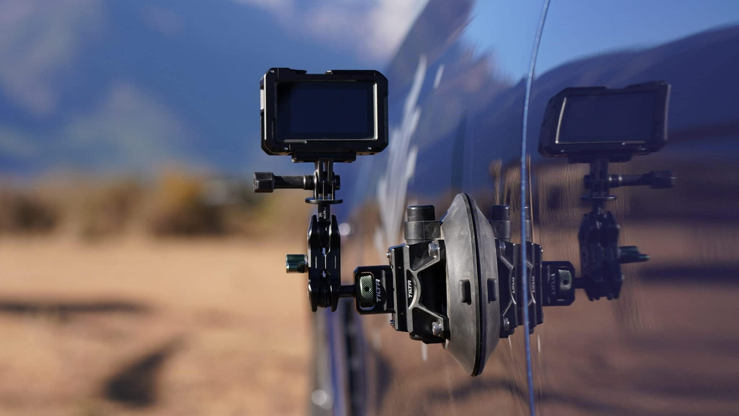 Tilta Universal Action Camera Car Mounting Kit - 4.5in Powerful Suction Cup Mount with Mini Articulating Arm - Compatible with GoPro Hero 11, DJI