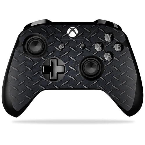 MightySkins Skin Compatible with Microsoft Xbox One X Controller - Black Diamond Plate | Protective, Durable, and Unique Vinyl wrap Cover | Easy