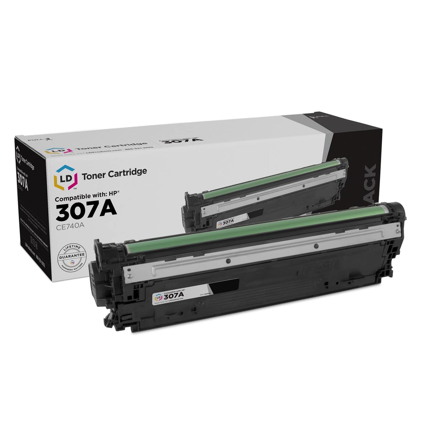 LD Products Remanufactured Toner Cartridge Replacement for HP 307A CE740A (Black) Compatible with HP Color LaserJet Pro CP5225, CP5225dn, CP5225n
